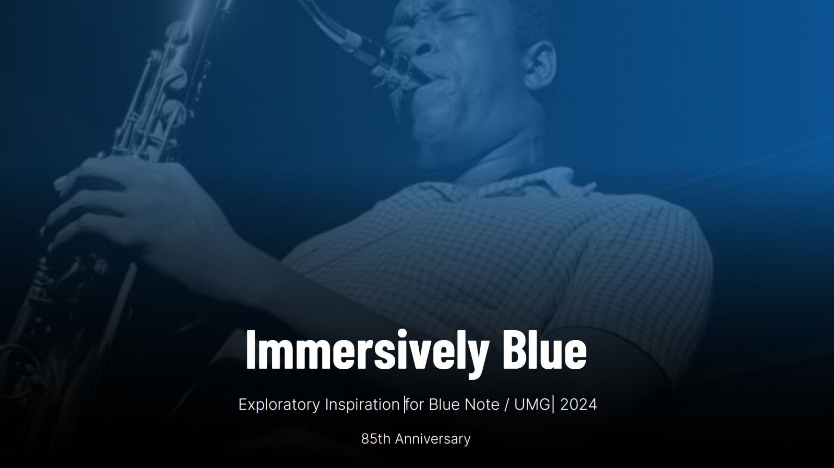 Immersively Blue — exploratory exhibition inspiration for Blue Note 85th anniversary